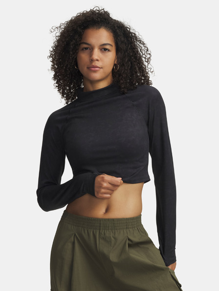 Under Armour Women's T-Shirt Under Armour Meridian Suede Effect LS-BLK