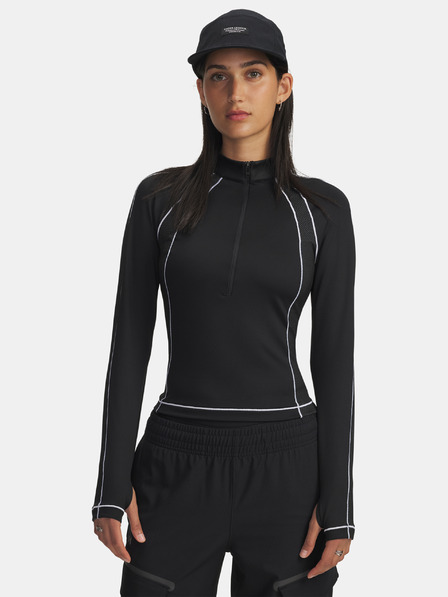 Under Armour Women's T-Shirt Under Armour UA ColdGear Textured 1/2 Zip-BLK