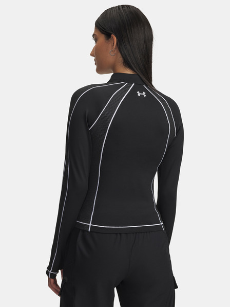 Under Armour Women's T-Shirt Under Armour UA ColdGear Textured 1/2 Zip-BLK