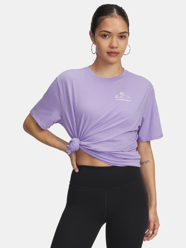Under Armour Damen T-Shirt Under Armour UA Etched Roses OS SS-PPL