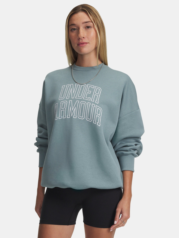 Under Armour Damen Hoodie Under Armour Rival Flc OS Varsity Crew-GRN