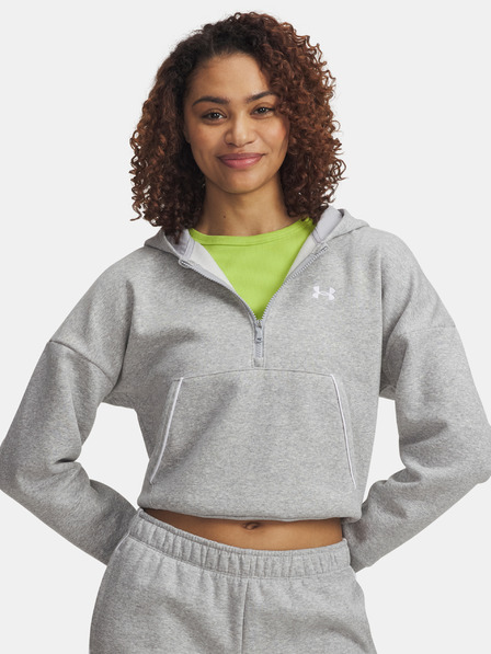 Under Armour Damen Hoodie Under Armour Rival Flc Piped HZ Hoodie-GRY