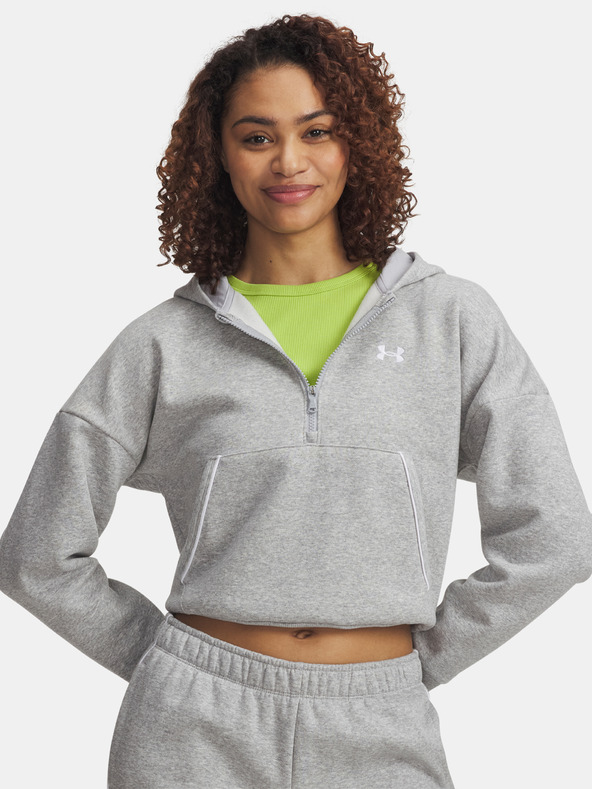 Under Armour Damen Hoodie Under Armour Rival Flc Piped HZ Hoodie-GRY