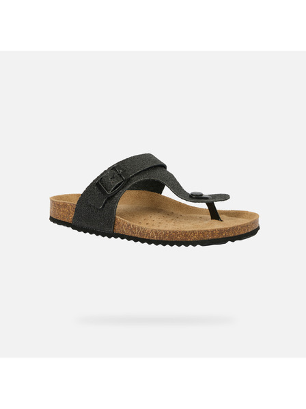 Geox Dunkelgraue Damen-Hausschuhe Geox Brionia