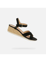 Geox Schwarze Damen-Keilschuhe Geox Ischia Corda