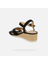 Geox Schwarze Damen-Keilschuhe Geox Ischia Corda