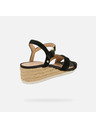 Geox Schwarze Damen-Keilschuhe Geox Ischia Corda