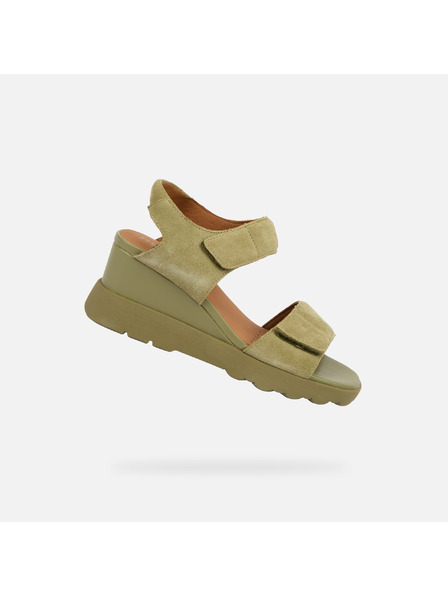 Geox Khaki Damen-Keilschuhe Geox Spherica EC6