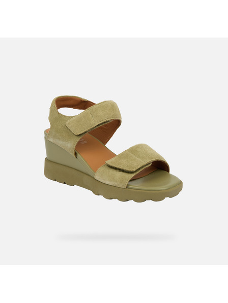 Geox Khaki Damen-Keilschuhe Geox Spherica EC6