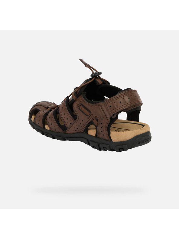 Geox Dunkelbraune Herren-Sandalen Geox Omo Sandal Strada