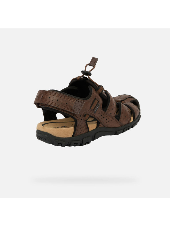Geox Dunkelbraune Herren-Sandalen Geox Omo Sandal Strada