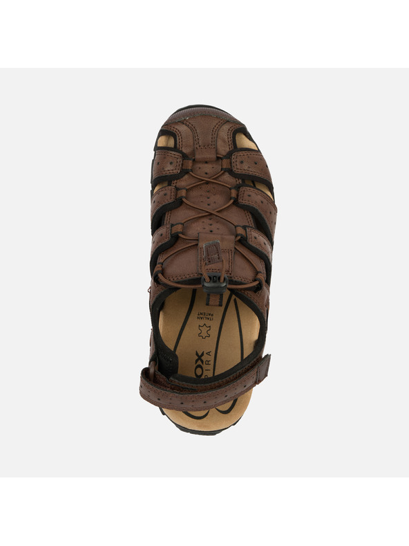 Geox Dunkelbraune Herren-Sandalen Geox Omo Sandal Strada