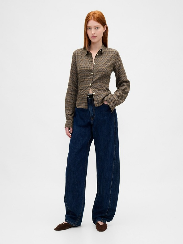 GAP Damen-Flanell-Crop-Hemd GAP