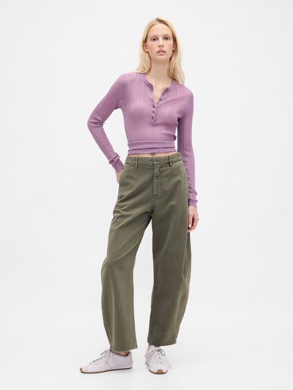 GAP Damen-Hose Mid Rise Twill Barrel GAP