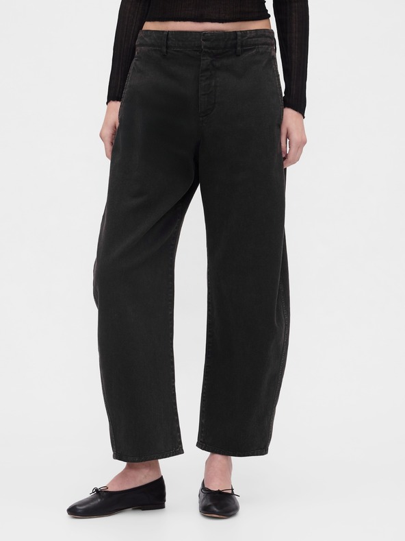 GAP Damen-Hose Mid Rise Twill Barrel GAP