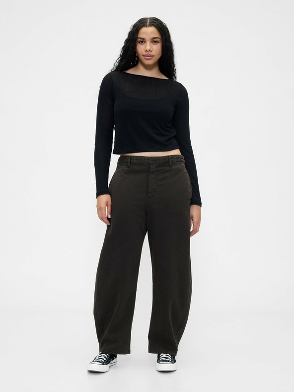 GAP Damen-Hose Mid Rise Twill Barrel GAP