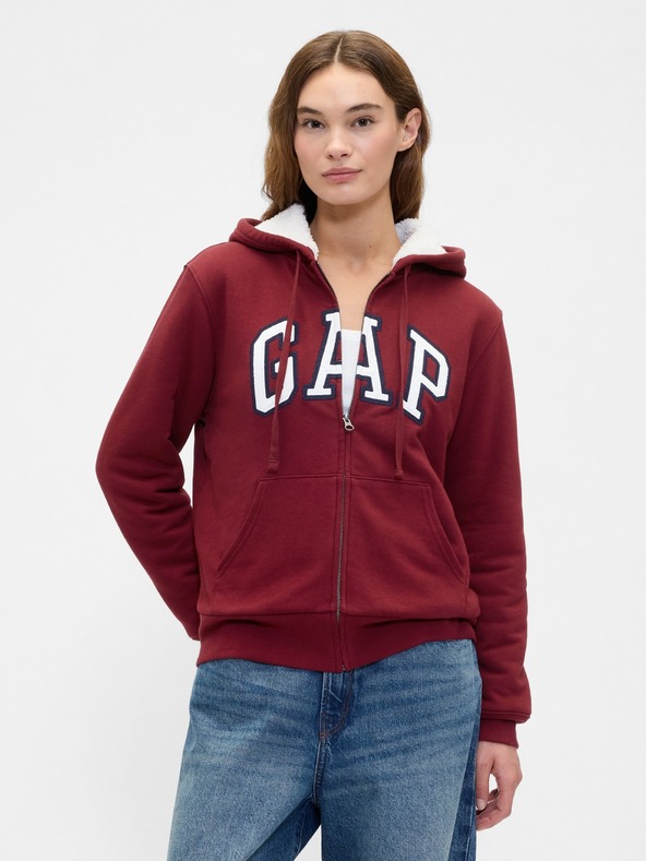 GAP Damen-Sweatjacke Logo Sherpa gefüttert GAP