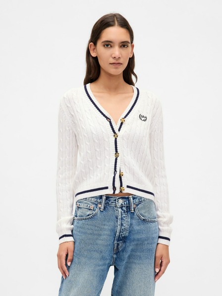 GAP Damen-Crop-Cardigan mit Logo GAP