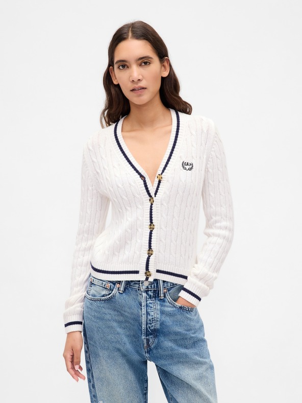 GAP Damen-Crop-Cardigan mit Logo GAP