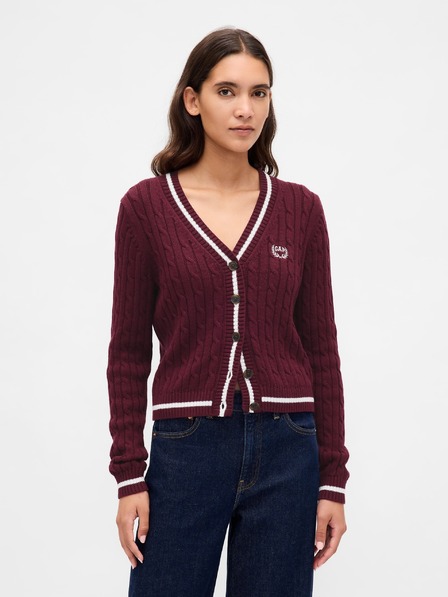 GAP Damen-Crop-Cardigan mit Logo GAP