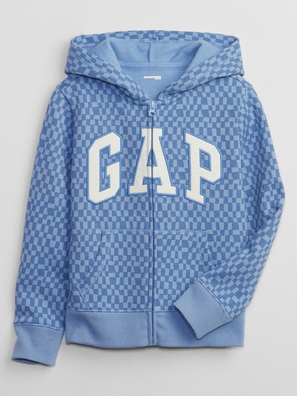 GAP Kinder karierte Sweatjacke mit Logo GAP