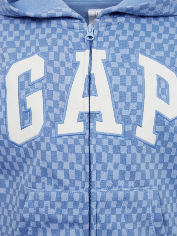 GAP Kinder karierte Sweatjacke mit Logo GAP