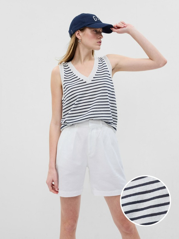 GAP Gestreiftes Strickweste aus Leinen GAP