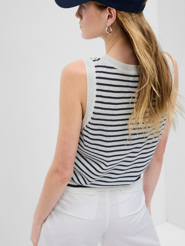 GAP Gestreiftes Strickweste aus Leinen GAP