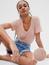GAP Leinen T-Shirt mit kurzen Ärmeln GAP
