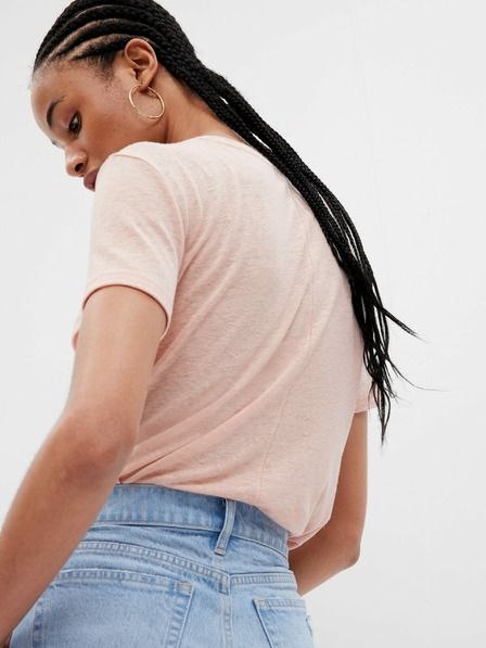 GAP Leinen T-Shirt mit kurzen Ärmeln GAP