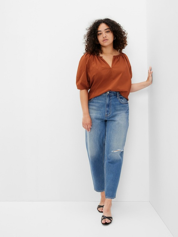 GAP Baumwollbluse mit kurzen Ärmeln GAP