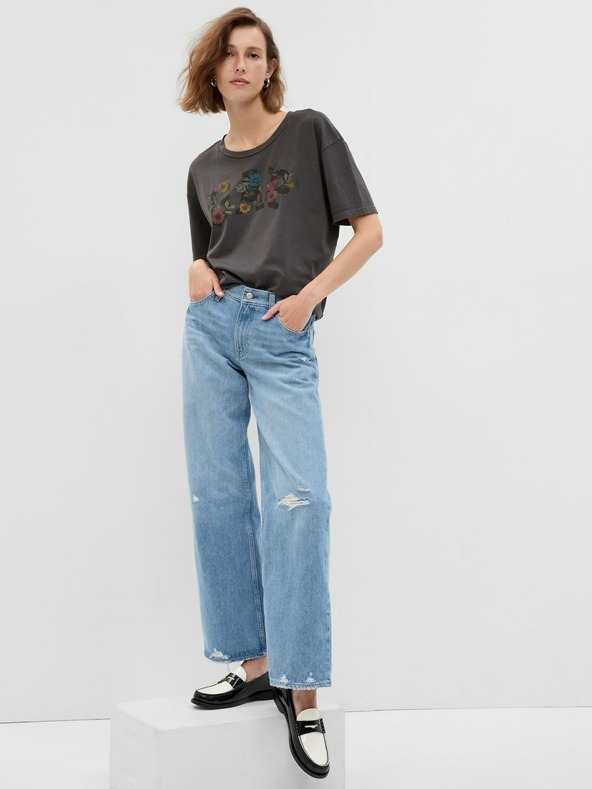 GAP T-Shirt mit geblümtem Logo GAP