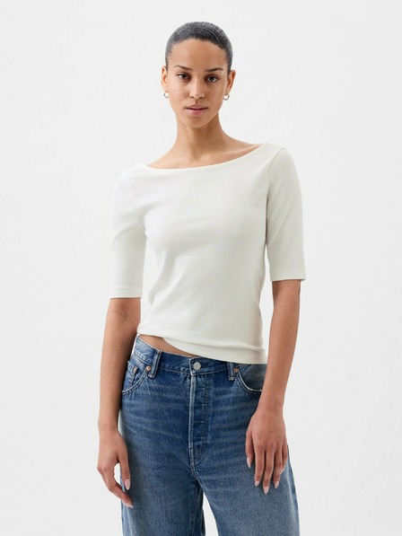 GAP T-Shirt mit U-Boot-Ausschnitt cropped GAP