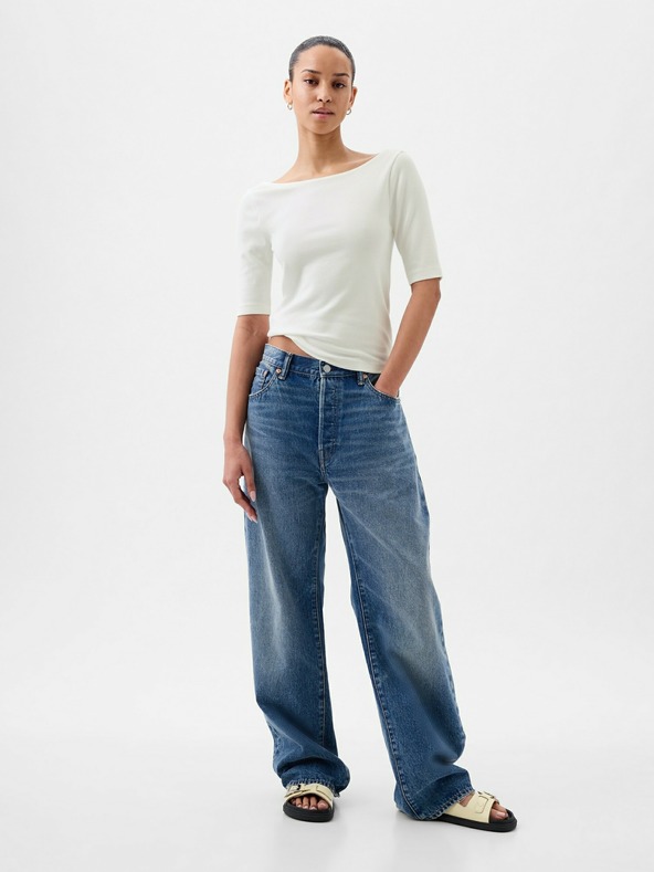 GAP T-Shirt mit U-Boot-Ausschnitt cropped GAP