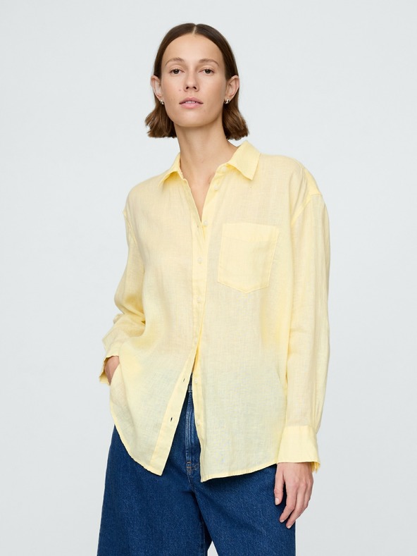GAP Damen Leinen-Oversize-Hemd Big Shirt GAP