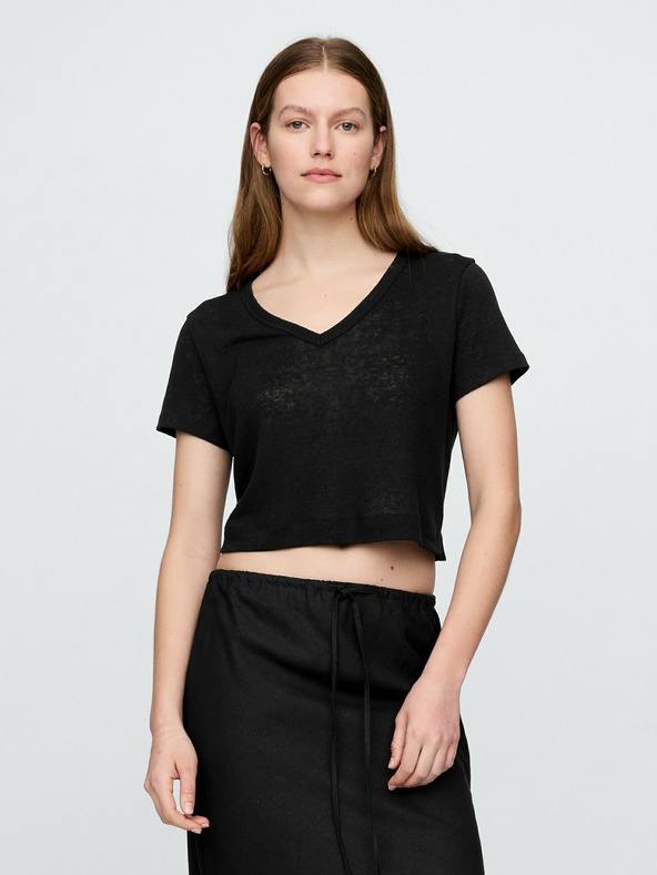 GAP Damen-Leinen-Crop-T-Shirt GAP