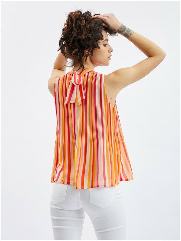 Orsay Rosa-orange gestreifte Damenbluse ORSAY