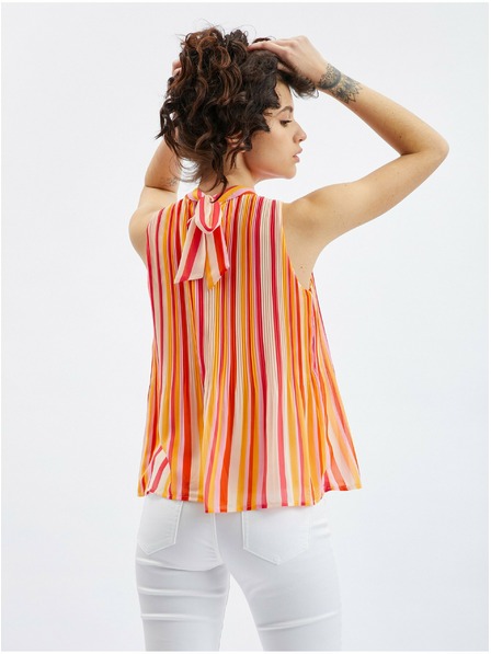 Orsay Rosa-orange gestreifte Damenbluse ORSAY