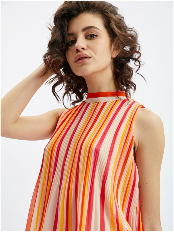 Orsay Rosa-orange gestreifte Damenbluse ORSAY