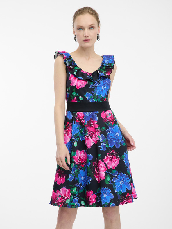 Orsay Rosa-blaues Damen Blumenkleid ORSAY
