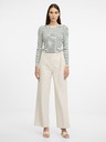 Orsay Cremefarbene weite Damenhose ORSAY