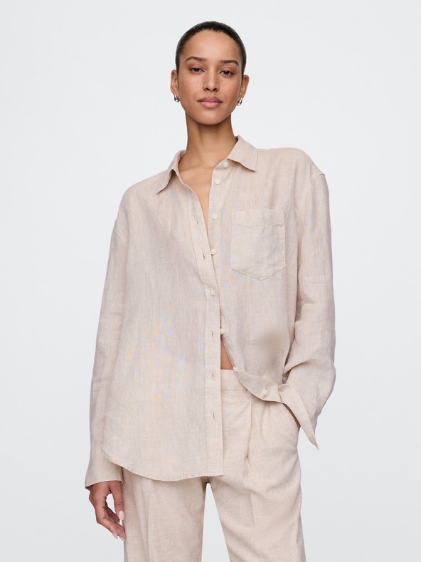 GAP Damen Leinen-Oversize-Hemd Big Shirt GAP