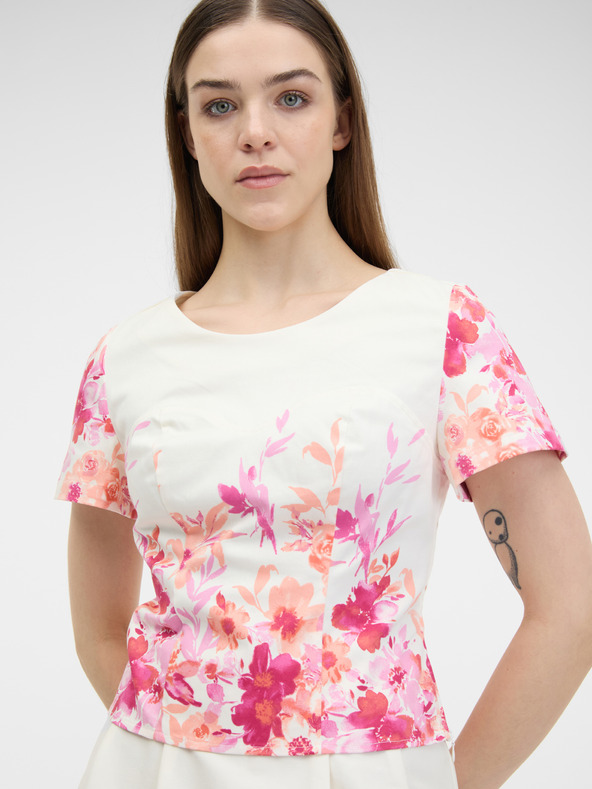 Orsay Rosa Damen-Bluse mit Blumenmuster ORSAY
