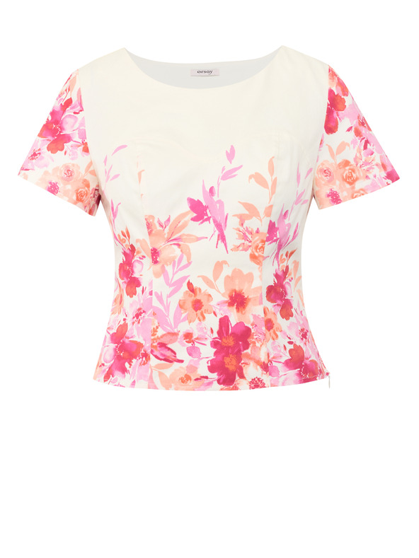 Orsay Rosa Damen-Bluse mit Blumenmuster ORSAY