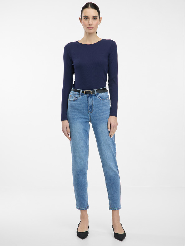 Orsay Dunkelblaues Damen-Langarmshirt ORSAY