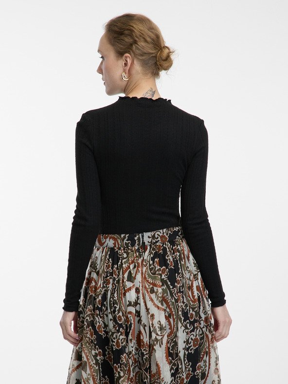 Orsay Schwarzes Damen-Shirt mit Stehkragen ORSAY