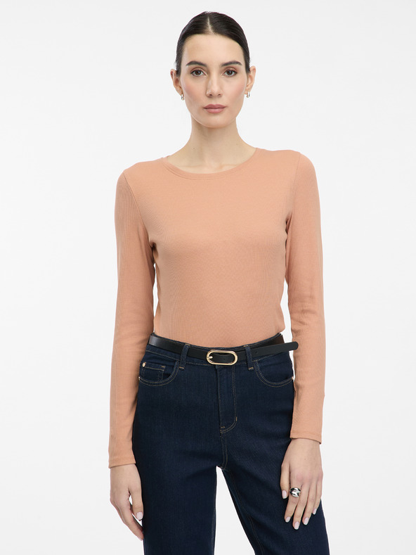 Orsay Hellbraunes Damen-Langarmshirt ORSAY
