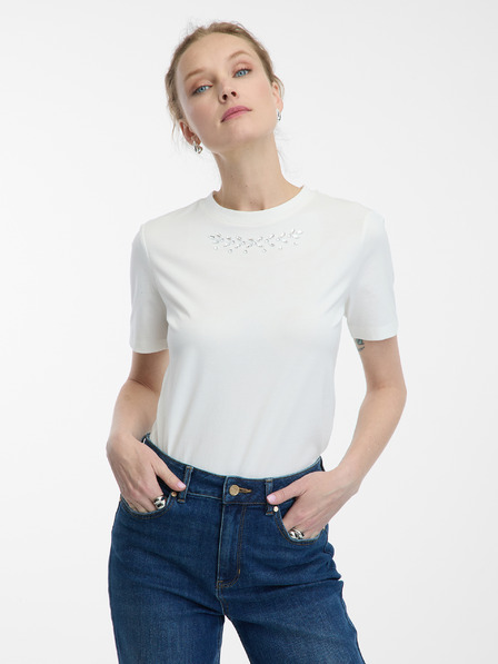 Orsay Weißes Damen-Shirt mit Applikation ORSAY