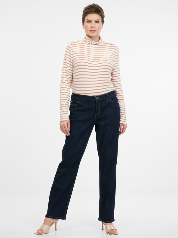 Orsay Beige gestreiftes Damen-Langarmshirt ORSAY