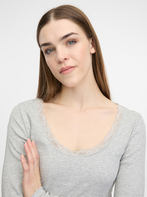 Orsay Cremefarbenes Damen-Langarm T-Shirt ORSAY